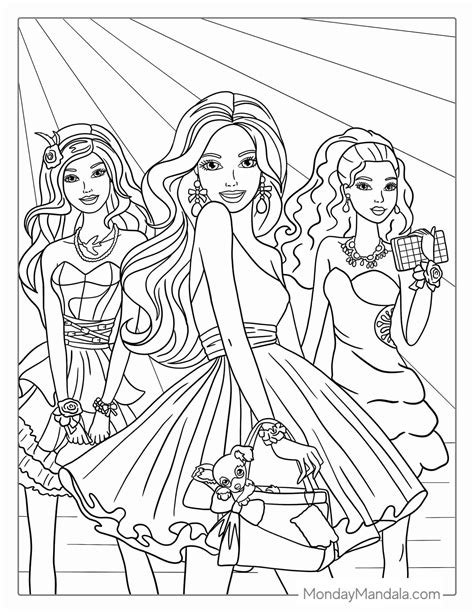 coloring pages of barbies